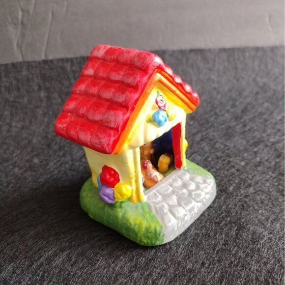 Hand-Crafted Miniature Nativity Scene Tiny Ceramic House 3" Pottery Diorama - Picture 2 of 8